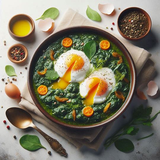 Saag with Poached Eggs — dish photo